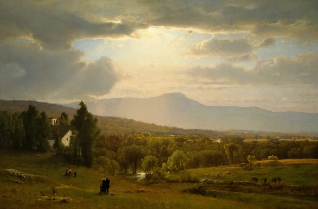 Humbled – Feb 20, 2024 2 A painting of a landscape with people in the distance