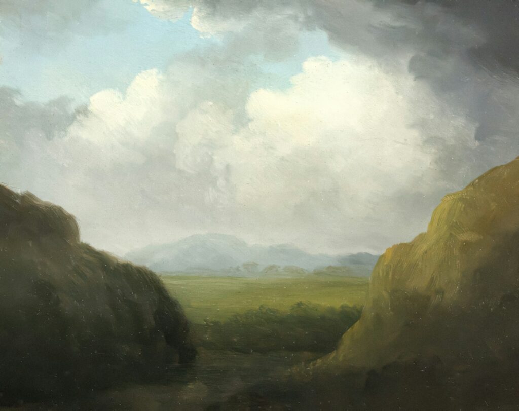 Thank You God For Allowing Me To Have A Story – Aug 6, 2021 2 A painting of a landscape with mountains in the background